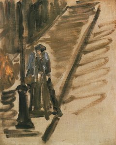 Rue Mosnier met Messenslijper door Édouard Manet
